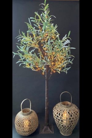 6 Foot Olive Tree - 120 Warm White LED'S - NEW 2022